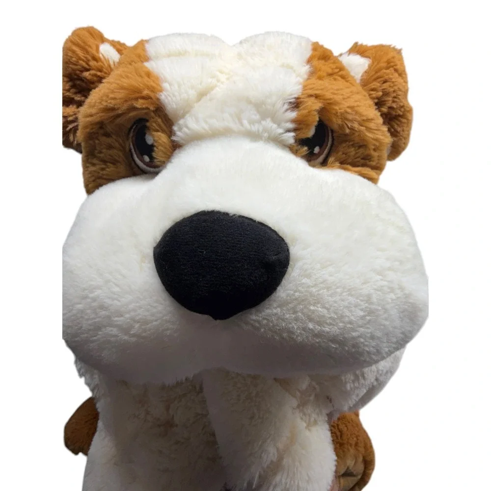 Pillow Chums by Kellytoy Bulldog Plush 2-in-1 Stuffed Animal Pillow Brown White